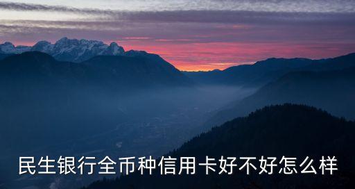民生銀行全幣種信用卡好不好怎么樣