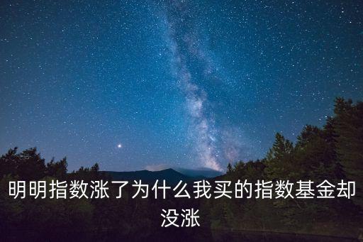 明明指數(shù)漲了為什么我買(mǎi)的指數(shù)基金卻沒(méi)漲