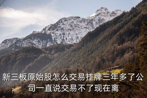新三板原始股怎么交易掛牌三年多了公司一直說(shuō)交易不了現(xiàn)在離