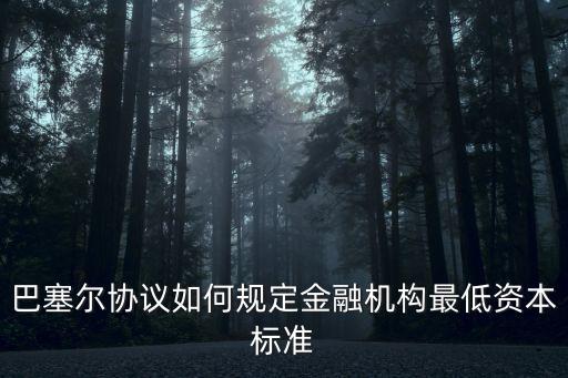 巴塞爾協(xié)議如何規(guī)定金融機構(gòu)最低資本標(biāo)準(zhǔn)