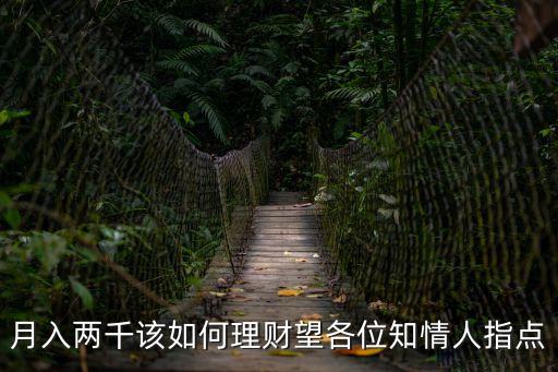 月入兩千該如何理財望各位知情人指點