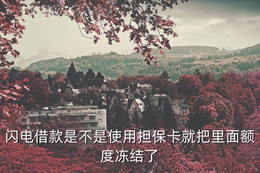 閃電借款怎么解凍擔(dān)保，閃電借款是不是使用擔(dān)?？ň桶牙锩骖~度凍結(jié)了