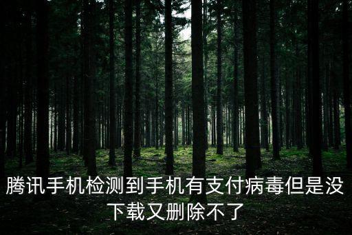 支付病毒怎么卸載，騰訊手機檢測到手機有支付病毒但是沒下載又刪除不了