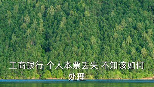個人銀行本子丟了怎么辦，如果銀行本票丟失了怎么辦
