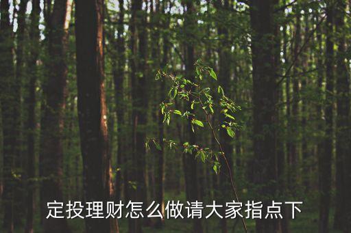定投理財(cái)怎么做請(qǐng)大家指點(diǎn)下