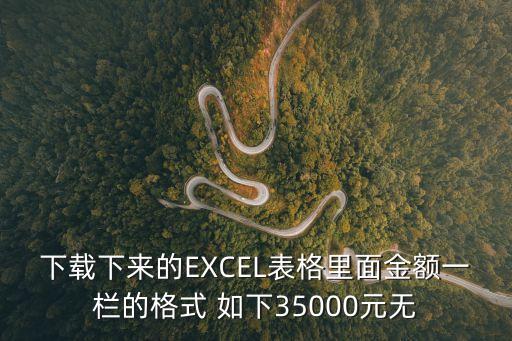下載下來的EXCEL表格里面金額一欄的格式 如下35000元無