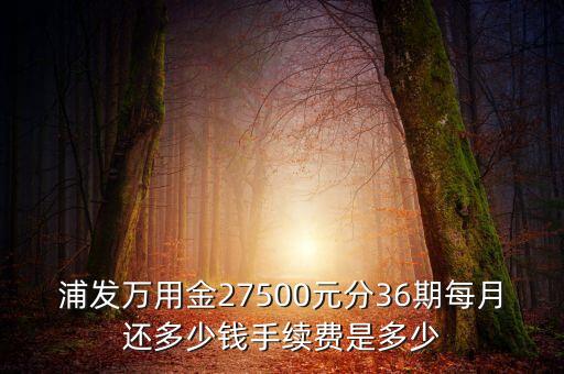 浦發(fā)萬用金分36期怎么算，浦發(fā)信用卡萬用金100000分36期每月利息是多少每月等額本息還多