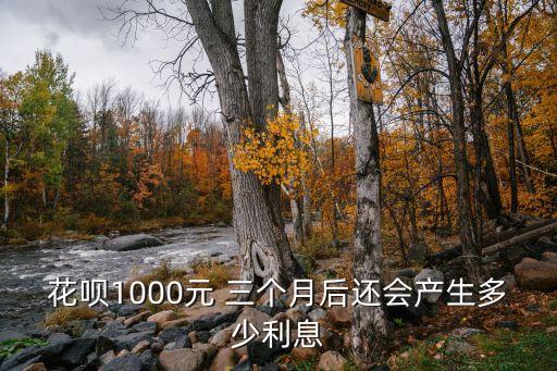 花唄1000元 三個月后還會產(chǎn)生多少利息
