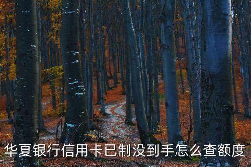 華夏銀行信用卡已制沒到手怎么查額度
