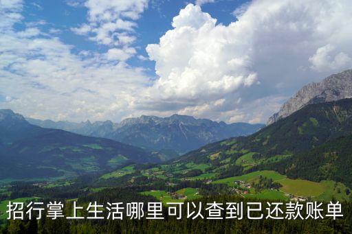 招行掌上生活哪里可以查到已還款賬單
