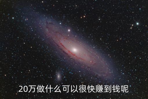 20萬做什么可以很快賺到錢呢