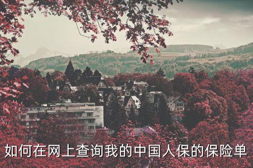 人保車(chē)險(xiǎn)商業(yè)險(xiǎn)怎么查，如何在網(wǎng)上查詢(xún)我的中國(guó)人保的保險(xiǎn)單