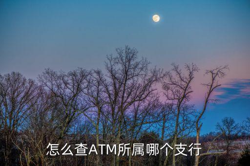 怎么查ATM所屬哪個支行