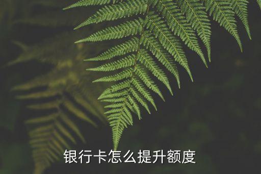 銀行卡怎么提升額度