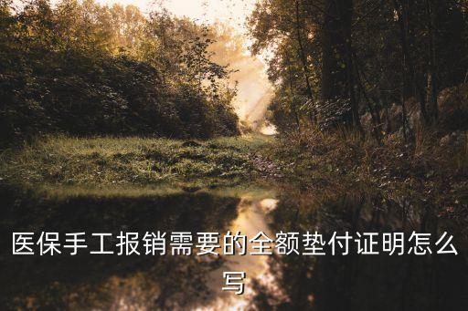 醫(yī)保手工報(bào)銷(xiāo)需要的全額墊付證明怎么寫(xiě)