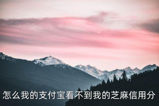 怎么無法查詢芝麻分，怎么我的支付寶看不到我的芝麻信用分