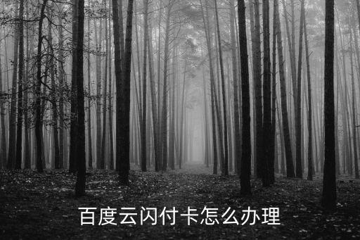 百度云閃付卡怎么辦理