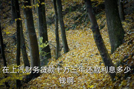 上汽財務(wù)利息怎么算，我買了一款途觀在上汽財務(wù)貸款13100030期換完為什么 利息是