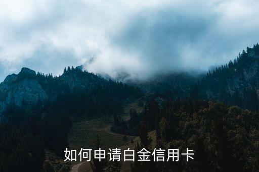 如何申請白金信用卡