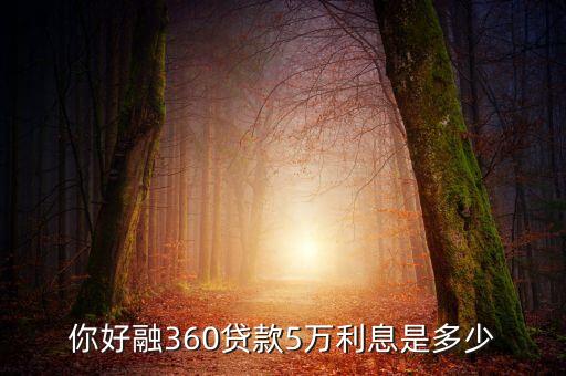你好融360貸款5萬利息是多少