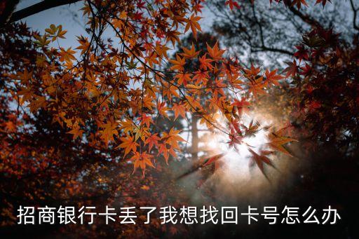 招商銀行卡號(hào)忘記了怎么辦，我的招商卡卡號(hào)忘了怎么辦