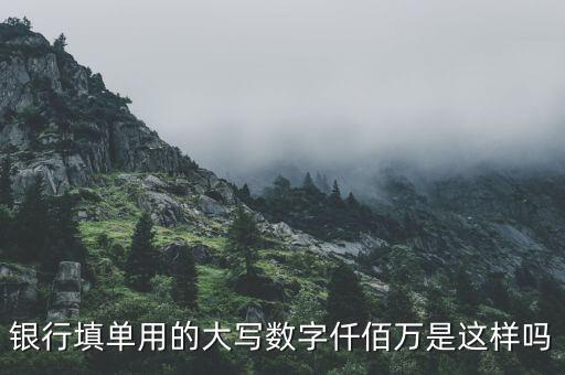 銀行填單用的大寫數(shù)字仟佰萬是這樣嗎