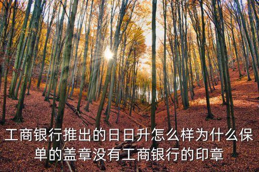 工商銀行推出的日日升怎么樣為什么保單的蓋章沒有工商銀行的印章