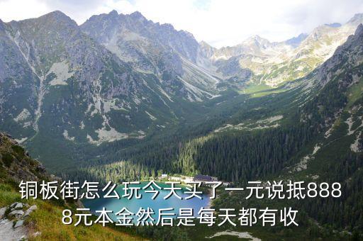 銅板街怎么玩今天買了一元說抵8888元本金然后是每天都有收
