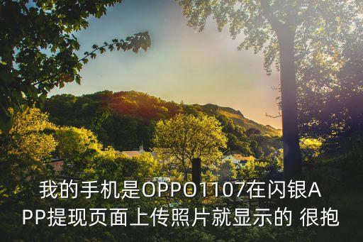 我的手機(jī)是OPPO1107在閃銀APP提現(xiàn)頁面上傳照片就顯示的 很抱
