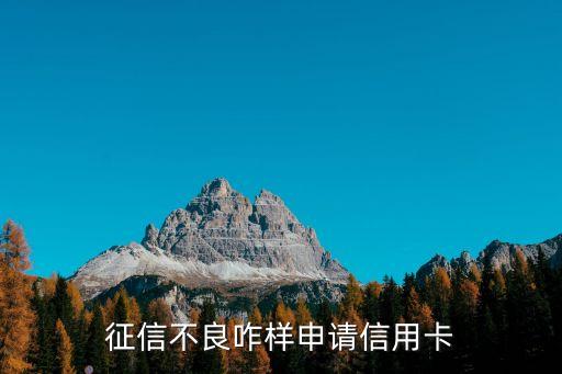 征信不良咋樣申請(qǐng)信用卡