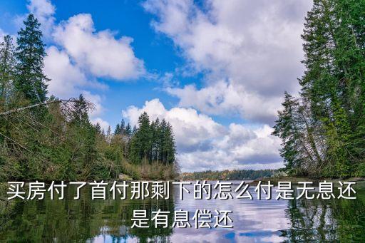 買房付了首付那剩下的怎么付是無息還是有息償還