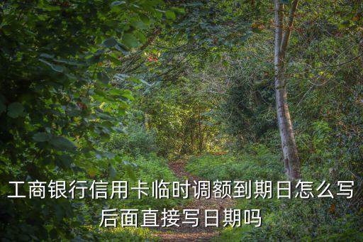 工商銀行信用卡臨時(shí)調(diào)額到期日怎么寫后面直接寫日期嗎