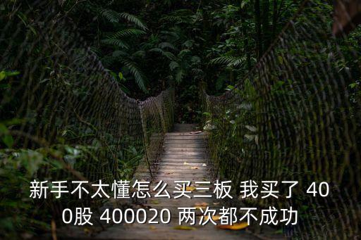 新手不太懂怎么買三板 我買了 400股 400020 兩次都不成功