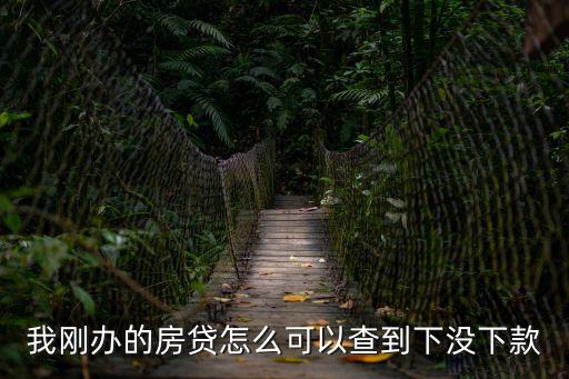 我剛辦的房貸怎么可以查到下沒下款