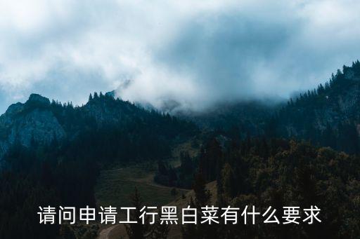 請(qǐng)問申請(qǐng)工行黑白菜有什么要求
