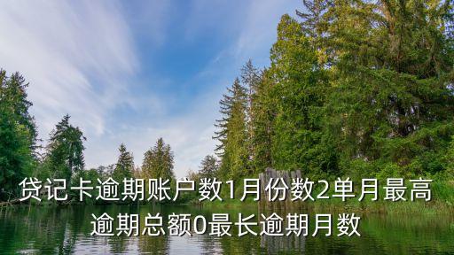最長逾期月數(shù)怎么銷，貸記卡逾期賬戶數(shù)1月份數(shù)2單月最高逾期總額0最長逾期月數(shù)