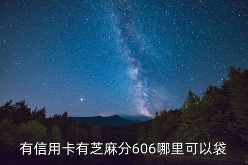 有信用卡有芝麻分606哪里可以袋