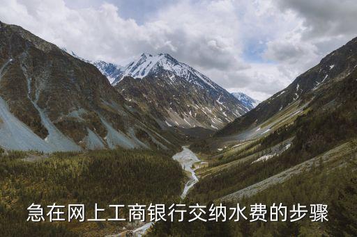 急在網(wǎng)上工商銀行交納水費(fèi)的步驟
