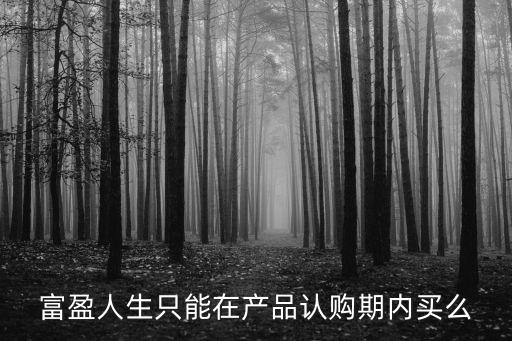 富盈人生只能在產(chǎn)品認(rèn)購(gòu)期內(nèi)買(mǎi)么