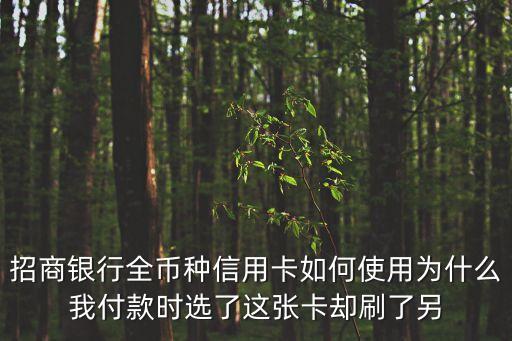 全幣種卡怎么消費(fèi)，招行的全幣種信用卡應(yīng)該怎么玩