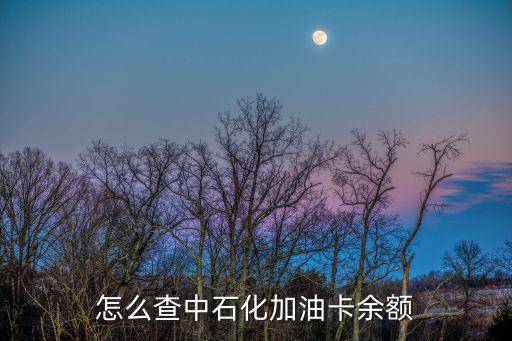 怎么查中石化加油卡余額