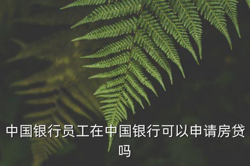 中國銀行員工在中國銀行可以申請房貸嗎
