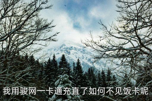 我用駿網(wǎng)一卡通充直了如何不見飯卡呢