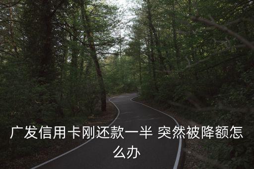 廣發(fā)卡被降額怎么恢復，如果廣發(fā)銀行信用卡被降額了怎么辦