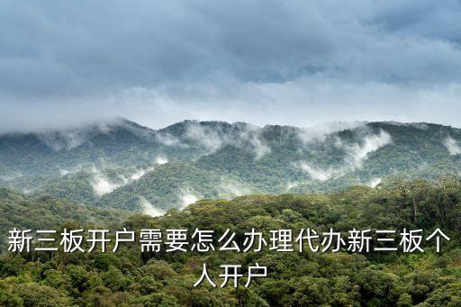 新三板開(kāi)戶需要怎么辦理代辦新三板個(gè)人開(kāi)戶
