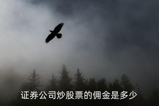 證券公司炒股票的傭金是多少