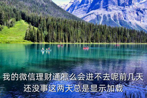 我的微信理財(cái)通怎么會(huì)進(jìn)不去呢前幾天還沒(méi)事這兩天總是顯示加載