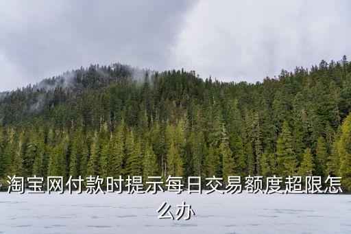 淘寶網(wǎng)付款時提示每日交易額度超限怎么辦