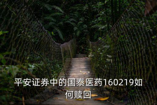 平安證券中的國泰醫(yī)藥160219如何贖回
