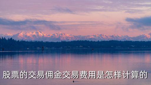 股票的交易傭金交易費用是怎樣計算的